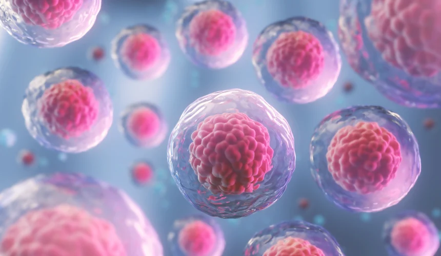 3d rendering of Human cell or Embryonic stem cell microscope background. stem cell injection in turkey